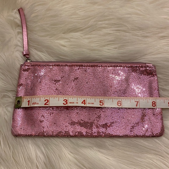 Victoria’s Secret Pink Sparkly Glitter Zip Bag Pouch - Picture 5 of 9